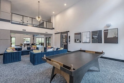 Clubhouse with TVs, Shuffleboard and Air Hockey