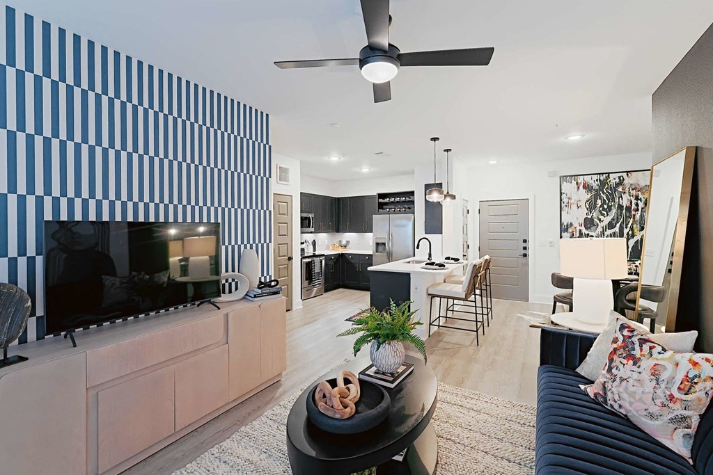 Living Room, Kitchen, & Dining Area