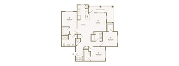 A floor plan of a house with a living room, dining room, and multiple bedrooms.