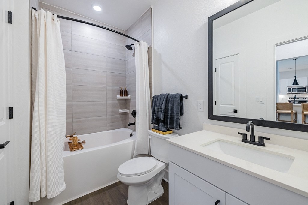 a bathroom with a sink and a toilet and a shower
