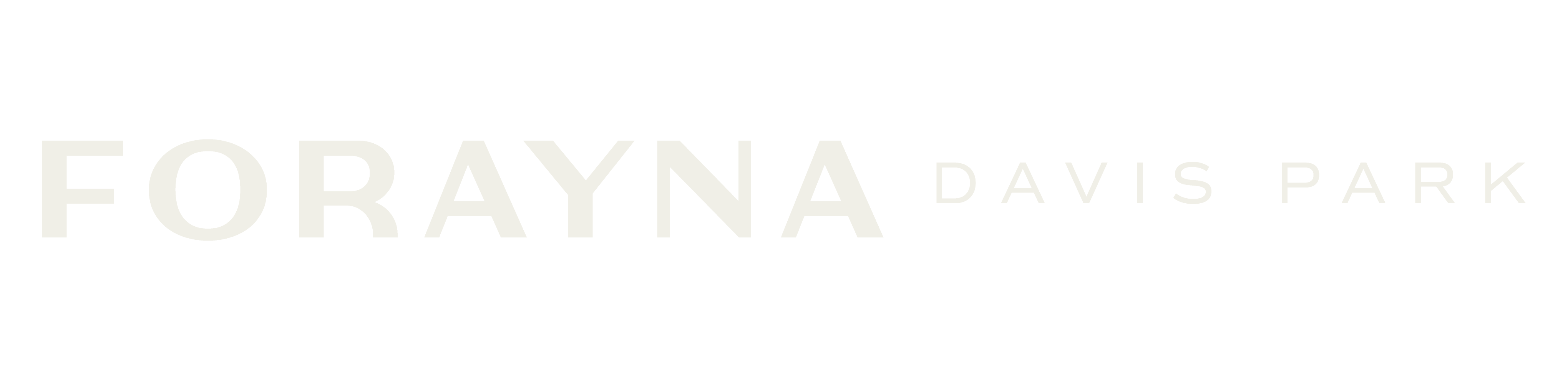 The image displays the name "FORAYNA DAVIS PARK" in large white letters on a green background.