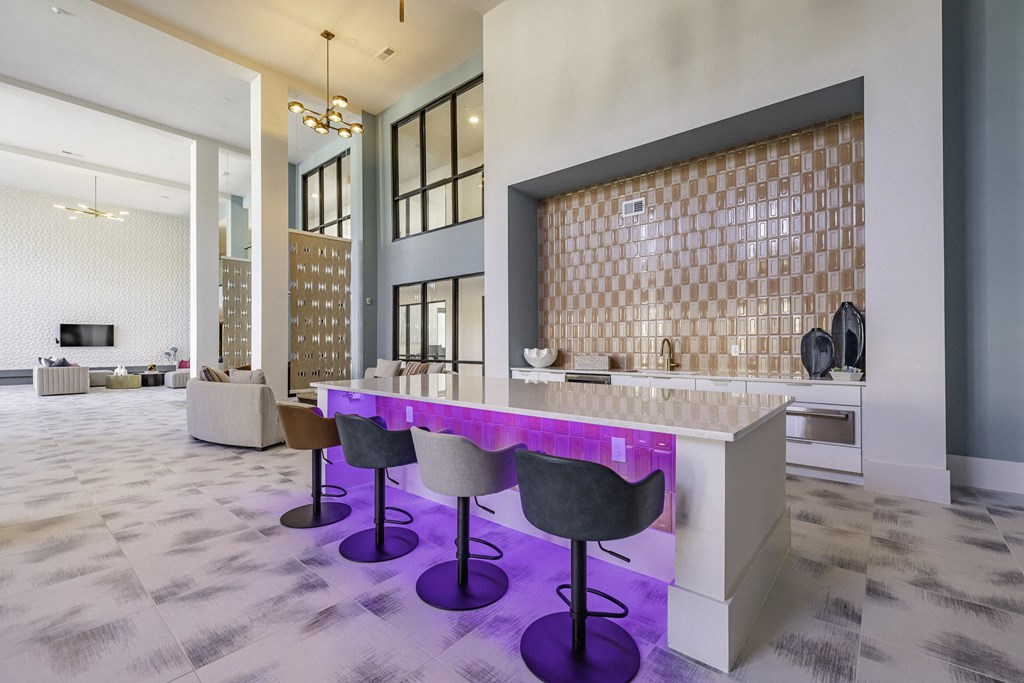 Clubhouse Kitchen with Lounging Areas