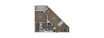 A floor plan of a two bedroom apartment.