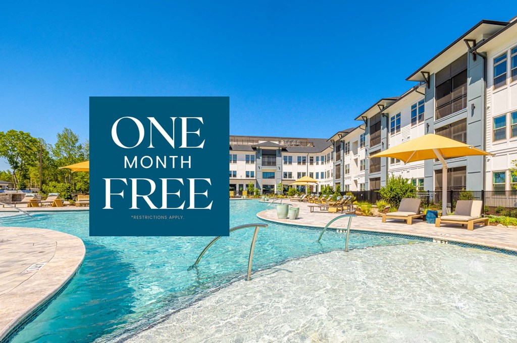 a one month lease on an apartment building with a swimming pool