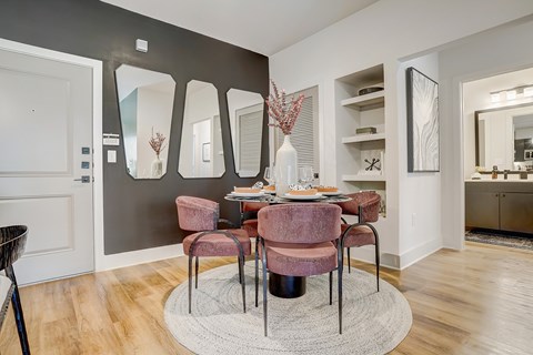Dining Area with Built-In Shelves