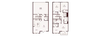 A floor plan of a two-story house with labeled rooms.