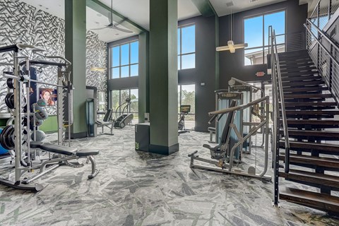Two-Story Fitness Center with Cardio, Resistance & Free Weights