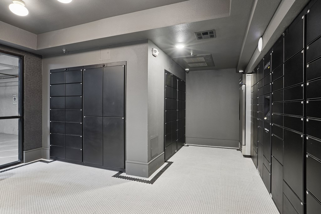 24 Hour Access Package Lockers with Refrigerator for Deliveries