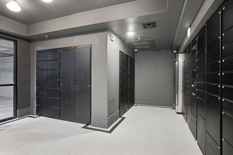 24 Hour Access Package Lockers with Refrigerator for Deliveries