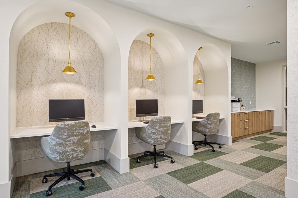 Coworking Lounge with Computers and Printer