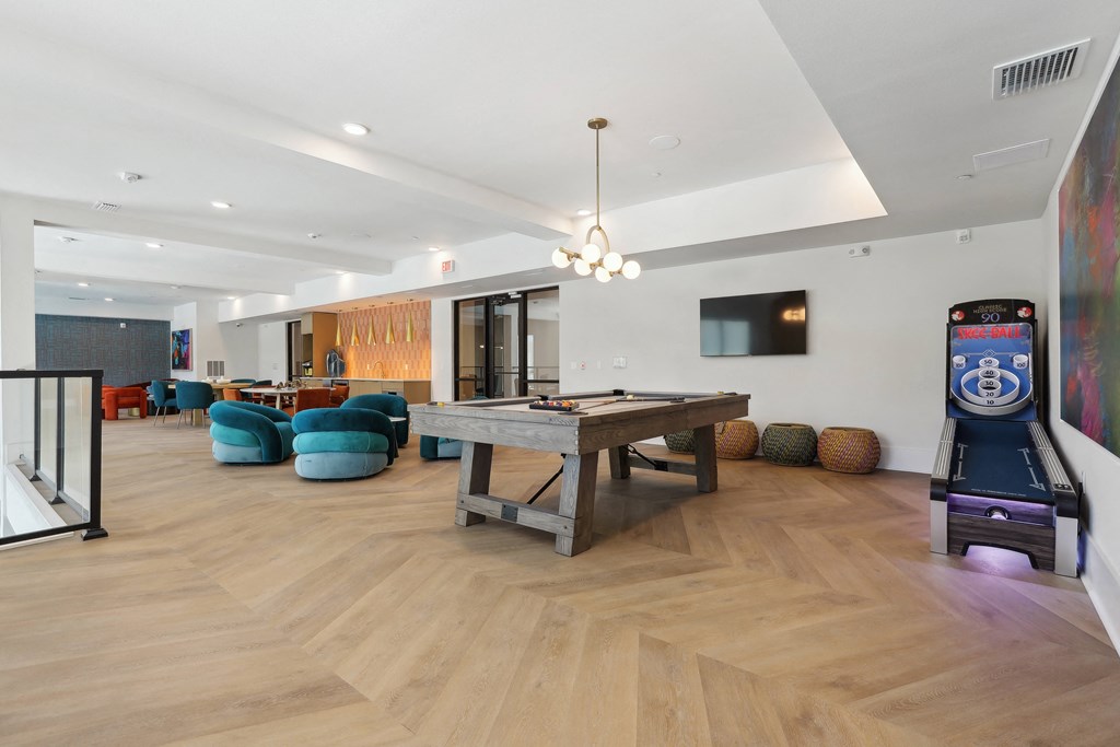 Social Lounge with TVs, Games, and Relaxing Spaces