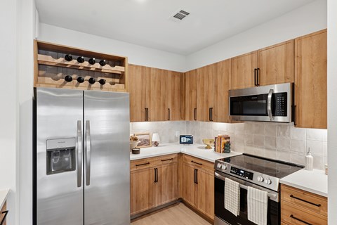 Kitchen with Quartz Countertop and Stainless Steel Appliances