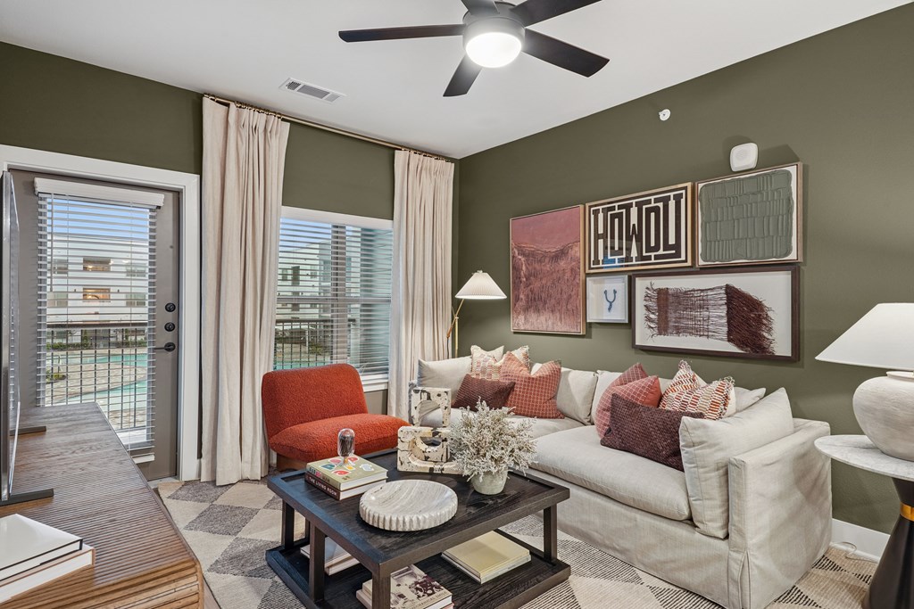 Spacious Living Room with Balcony/Patio Access