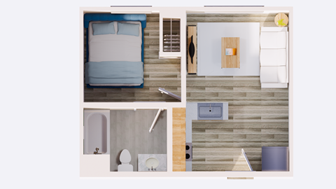 1 bedroom floor plan