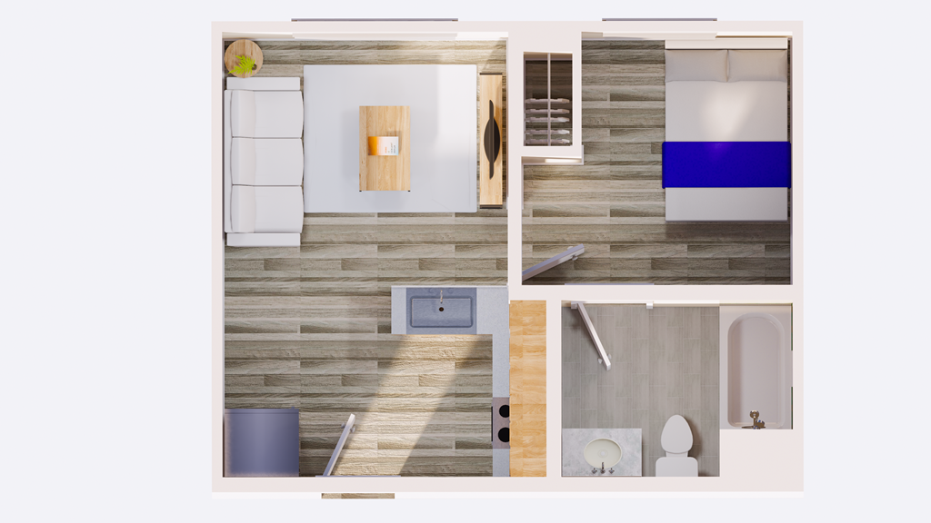 1 bedroom floor plan