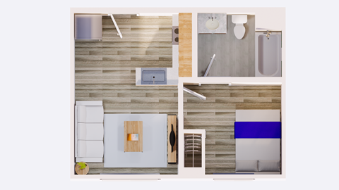 1 bedroom floor plan