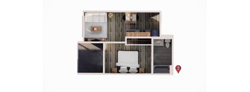 1 bedroom floor plan