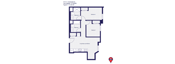 floor plan of the second level of a two story apartment building