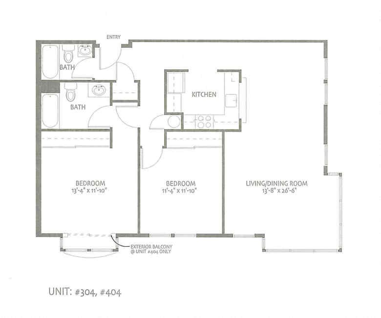 Floor Plan Units 304, 404