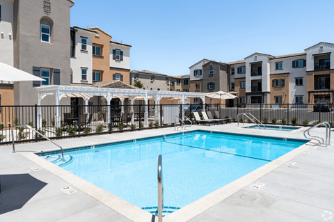 our apartments have a swimming pool in front of our buildings