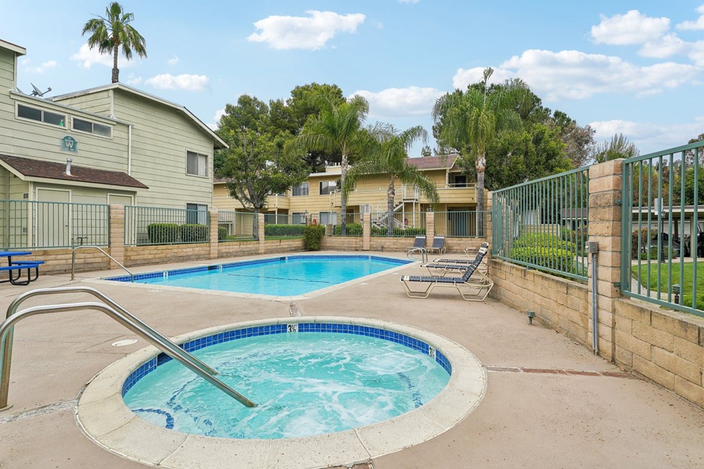 our apartments have a resort style pool and hot tub