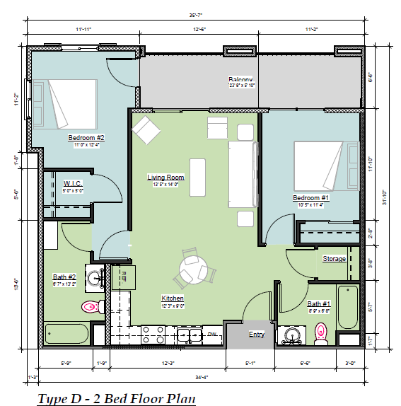 a floor plan of a small house with a bathroom and a bedroom