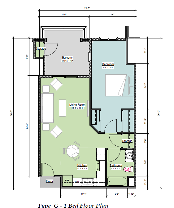 a floor plan of a small house with a bedroom and a bathroom
