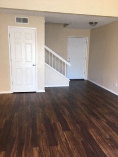Living area with plank vinyl flooring