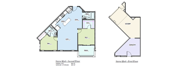 A floor plan of a Sierra unit, showing the layout of the first and second floors.
