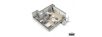 Carriage Walk Apartments 754sq ft floor plan