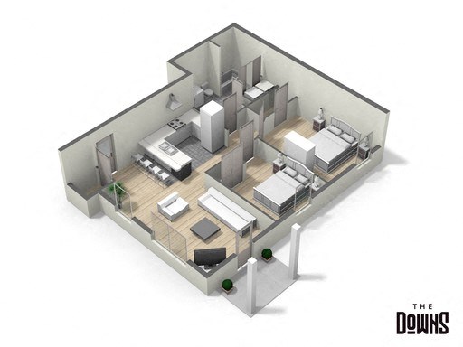 the downs  3 bedroom floor plan 354 sq ft
