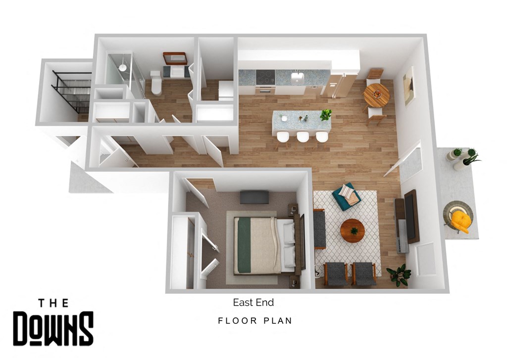 the bungalow floor plan  the downs apartments  670 sq ft