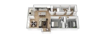 1008sqft Apartment 2 Bedroom/1 Bathroom