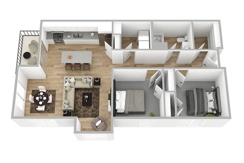 1008sqft Apartment 2 Bedroom/1 Bathroom