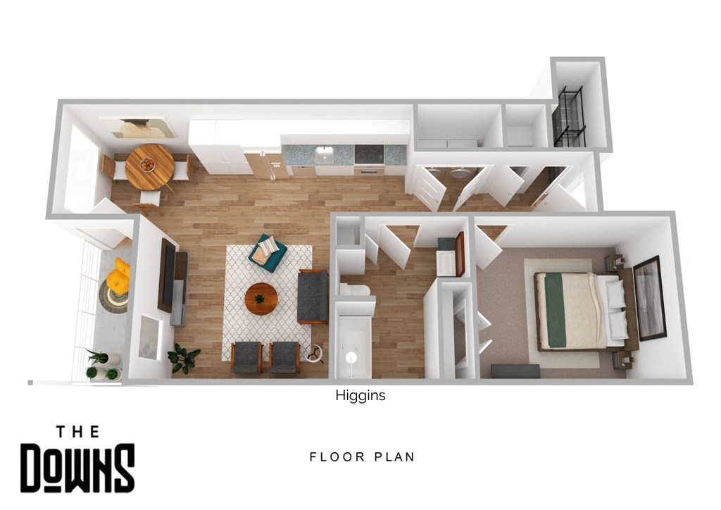 the overlook floor plan  the downs apartments  670 sq ft