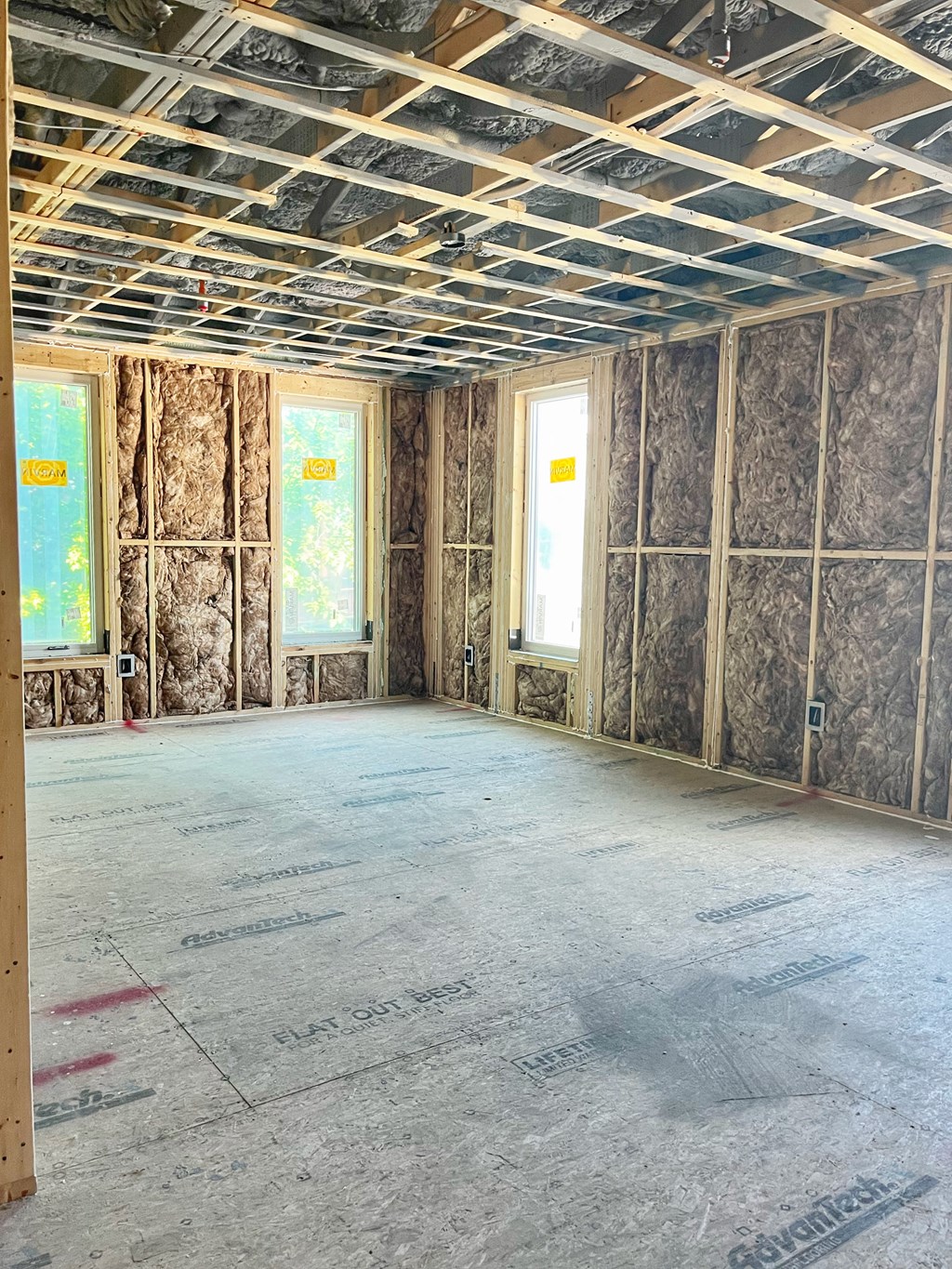 the living room is being remodeled and ready to be filled with drywall and