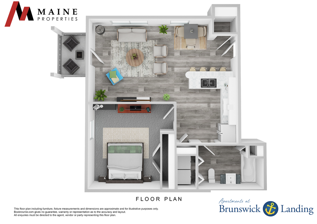 floor plan for a 1 bedroom