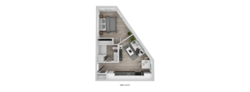 a 1 bedroom floor plan