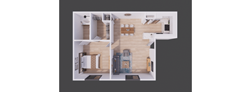1 bed-1 bath Floor Plan  at Northlake Apartments, Jacksonville, FL, 32218