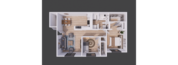 2 bed-1 bath Floor Plan  at Northlake Apartments, Jacksonville, FL