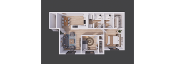 2 bed-2 bath Floor Plan  at Northlake Apartments, Jacksonville, 32218