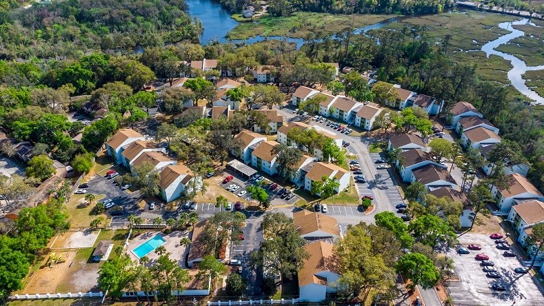 Aerial Exterior View at Red Bay Apartment Complex, Jacksonville, Florida