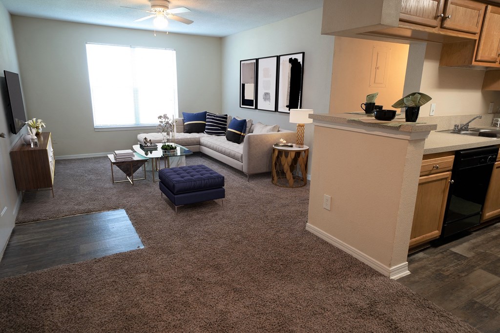 Living Room and kitchen at Northlake Apartments, Jacksonville FL