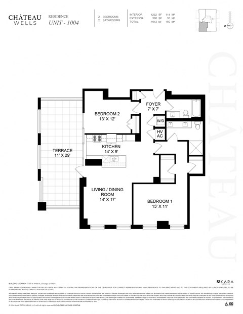 3 bed 2 bath B at Chateau on Wells, Chicago, Illinois