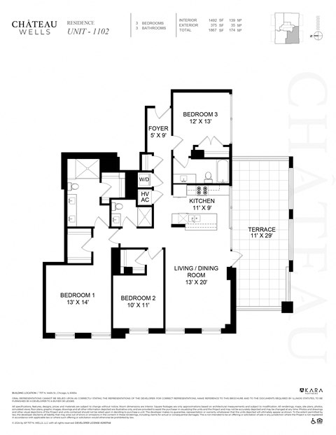 3 bed 2 bath at Chateau on Wells, Chicago, 60654