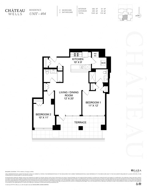 2 bed 2 bath G at Chateau on Wells, Illinois