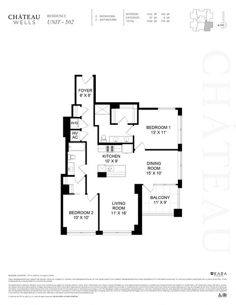 2 bed 2 bath at Chateau on Wells, Chicago