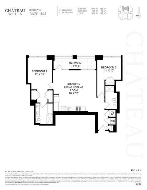 2 bed 2 bath J at Chateau on Wells, Illinois, 60654