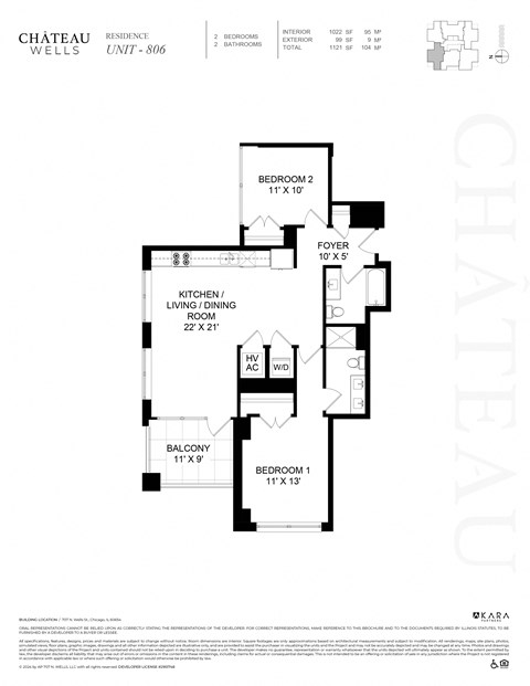 2 bed 2 bath B at Chateau on Wells, Chicago, IL