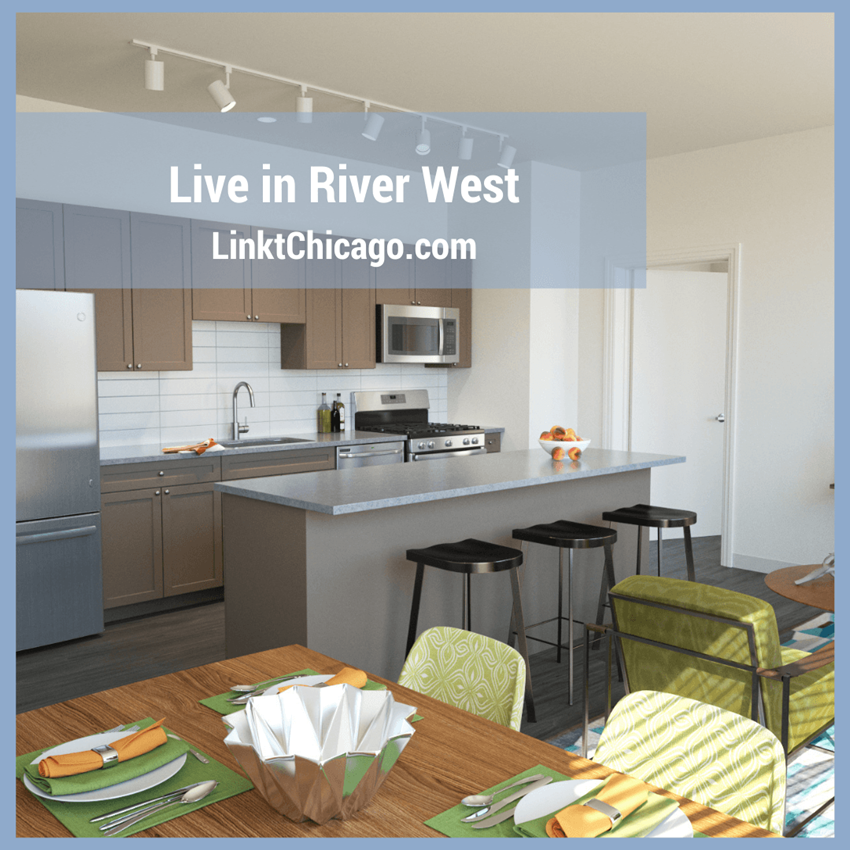 Dining And Kitchen Area Dining And Kitchen Area at Linkt Apartments, Illinois